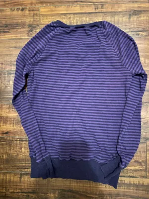 #Empyre #Womens #Large Purple Striped Women's Sweater - Button Shoulder thumbnail 2