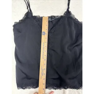 Forever 21 00s Scene Emo Black Lace Cropped Cami Sz L‎ Gothcore Witchy Y2k Indie Sleaze thumbnail 4