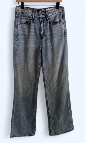 Rag & Bone Logan Mid Rise Wide Leg Featherlight Denim Jeans Venice Wash Size 26 thumbnail 1