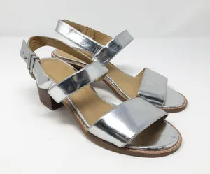 ASOS Silver Metallic Heel Sandals Block Heel Size 5 thumbnail 1