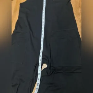 Racer back onesie NWOT black long pants two pockets adj straps sz small thumbnail 2