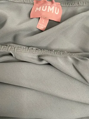 Show Me Your Mumu Verona Cowl Dress Size L Silver Sage Green Luxe Satin Slip Gown thumbnail 5