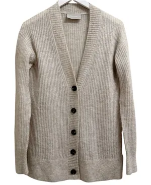 Everlane The Oversized Alpaca‎ Cardigan Oatmeal Cream/Gray Knit XXS Cozy Soft thumbnail 1