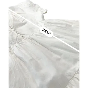 Madewell Women's Medium White Linen Blend Mini Dress Flutter Sleeve Tiered thumbnail 8