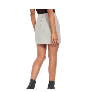 Free People Vegan Leather Mini Skirt Size 6 Hemp Gray High Rise thumbnail 2