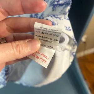 New Missguided White Dress with Blue Toile Print | Size Medium thumbnail 7