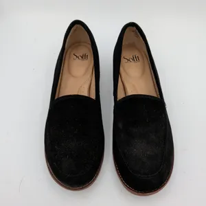 Sofft Napoli Black Suede Leather‎ Slip On Loafers Womens 10M SF0052721 Round Toe thumbnail 4