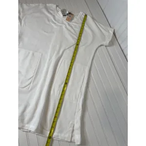 NWT Rebecca Minkoff Iman Dress White Mini French Terry Belted Cotton Size XL thumbnail 6