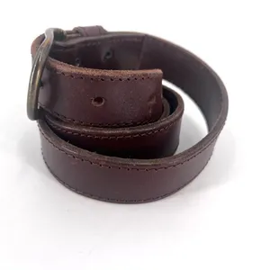 Vintage‎ Women's Real Leather Stitch Point Adjustable Buckle Belt Brown One Size thumbnail 2