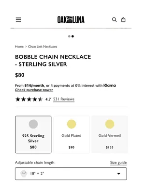Oak And Luna BOBBLE CHAIN NECKLACE 925 STERLING SILVER thumbnail 4
