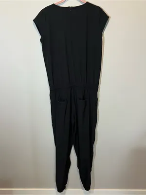 Albion Fit Black‎ Jogger Jumpsuit Travel Lounge Athleisure Pockets Small thumbnail 8