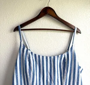 NWT Old Navy Womens Dress Blue White Stripe Sleeveless Linen Blend Size XXL thumbnail 3