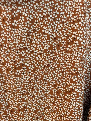 fun 2 fun Brown Floral Ruffle Neck Blouse Size M Office Wear Business Casual thumbnail 3