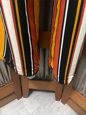 Adrienne Vittadini Black, Mustard & Rust Striped Wide-Leg Pants thumbnail 5