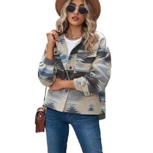 New Womens Texas Girl Boutique Sierra Sky Southwest Inspo Print Shacket - Sz S thumbnail 3