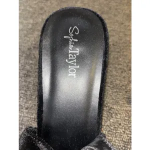 Sophia Taylor Madison Bow Black Velvet Sling Back Kitten Heels Sz 12 thumbnail 12