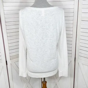 Victoria’s Secret Bombshell Burnout Slub Knit Long Sleeve Tee Shirt White‎ Small thumbnail 5