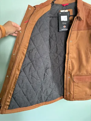 NWT Dickies Women's Brown Waxed Canvas Chore Coat Utility Winter Jacket Sz L thumbnail 7