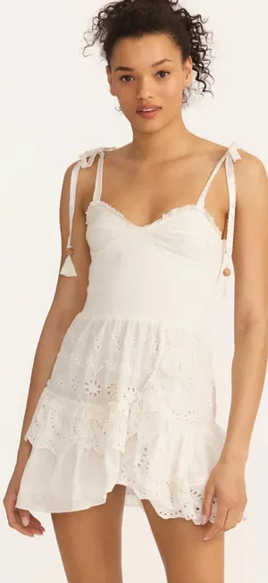 Love Shack Fancy OLANI DRESS IVORY thumbnail 1