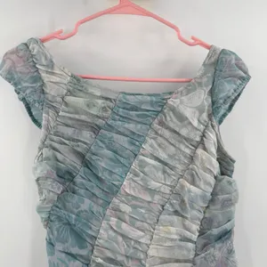FREE PEOPLE Dress Size 2 Heart to Heart Midi Fairy Ocean Blue Ruched Flowy NWT thumbnail 7