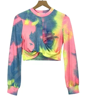 Beach Riot Marley Crop Top - Rainbow Tie Dye - Medium thumbnail 1