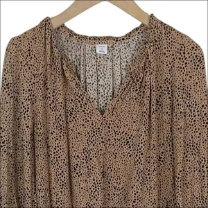 Old Navy Animal Print Tiered Midi Swing Dress Size XS Tan and Black thumbnail 4