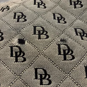 Dooney & Bourke Vintage 90's Black Grey Large Tote Monogram Signature Canvas thumbnail 4