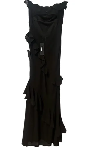 Lulus Black Maxi Dress Strapless Ruffled thumbnail 4