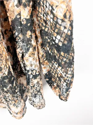 FREE PEOPLE Out For The Night Faux Snakeskin Print Sheer Top Size Large Boho thumbnail 6