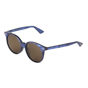 Gucci GG0091SA 004 urban round blue tortoiseshell acetate frame sunglasses brown lenses thumbnail 2