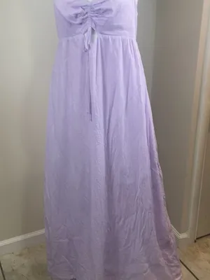 Bar III Pastel Lavender Smocked Maxi Dress thumbnail 2
