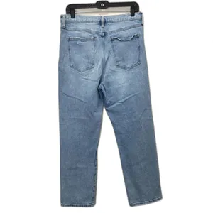 Altar'd State Straight Leg Jeans Light Wash Asymmetric Crossover Waist Size‎ 30 thumbnail 4