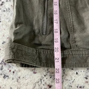 Gap Linen Blend Moto Jacket Womens Large Olive‎ Green Utility Asymmetrical Zip thumbnail 8