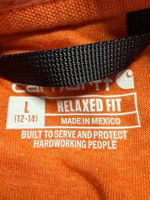 Carhartt Relaxed Fit Midweight Logo Graphic Sweatshirt Women Large Orange Hoodie thumbnail 11