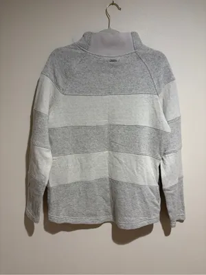 Prana Dessau Wool Blend Colorblock Stripe Mock Neck Sweater Gray Grey Size XL thumbnail 8