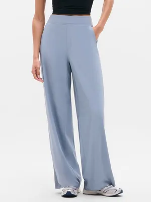 New Athleta 8 Brookly Mid Rise Wide Leg Pant Storm Grey Size 8 Regular thumbnail 2