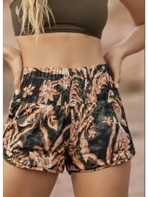 Free People The Way Home Printed Shorts Black Combo Athletic XS Athleisure Light thumbnail 1