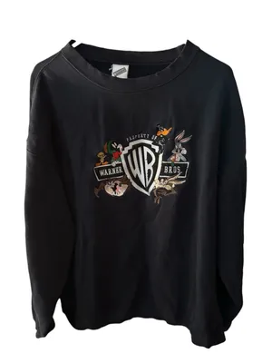 Vintage 1999 Warner Bros Looney Tunes Crewneck Sweatshirt Black Bugs Bunny XL thumbnail 4