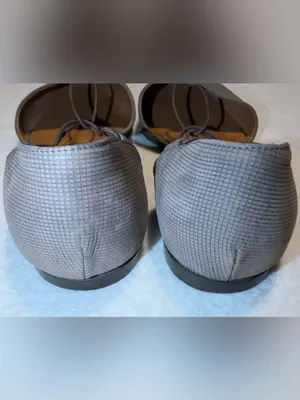Giorgio Armani Gray Suede T-Strap Pointed-Toe Flats Size-37/US-7 Made In Italy thumbnail 7