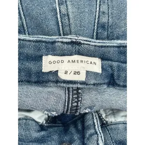 Good American Good Waist Crop Distressed Medium Wash Indigo‎ 139 jeans size 2/26 thumbnail 3