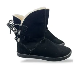 Koolaburra by UGG Shazi Black Suede Faux Fur Lined Boots 1019361 Womens Size 6 thumbnail 1