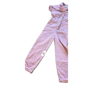 Show Me Your MuMu Cannon Pink Denim Jumpsuit S/M Button Front Pockets 23in boho thumbnail 7