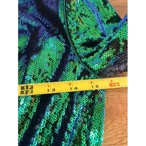 House of CB Cristobal Iridescent Sequin Mini Dress Green Blue Medium thumbnail 5
