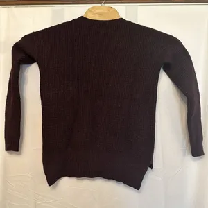 Aritzia Wilfred‎ Free XS Isabelli High Low Wool Waffle Knit Sweater Plum Purple thumbnail 2
