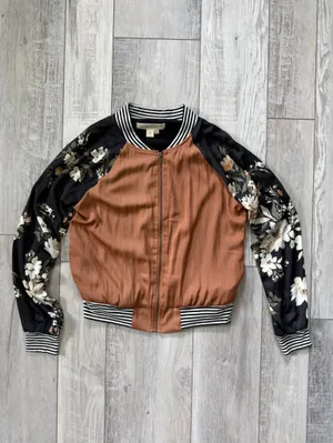 Anthropologie Saltwater Luxe Los Angeles Floral Silky Bomber size small thumbnail 5