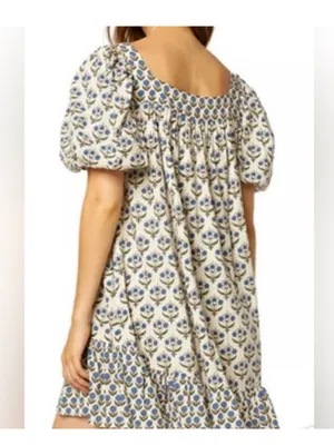 Misa Los Angeles Georgia Mini Dress Floral Print Ruffle Hem xs oversized NWOT thumbnail 2