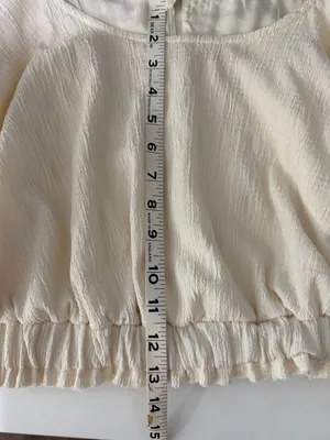 Free People Tovah Cream Textured Crop Top with Open Back thumbnail 7