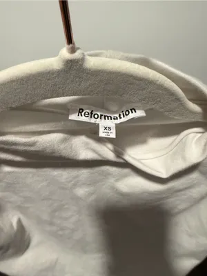 Reformation White Drape Neck Sleeveless Top | XS thumbnail 3