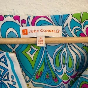 Jude Connally Carissa Shift Mini‎ Dress S Printed Resort Vacation Stretch Knit thumbnail 4