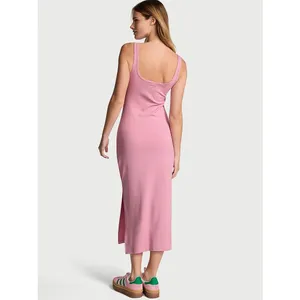 Victoria Secrets Pink ALL-DAY SOFT RIB BODYCON MIDI DRESS thumbnail 2